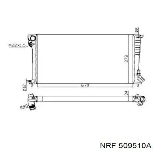 509510A NRF radiador refrigeración del motor