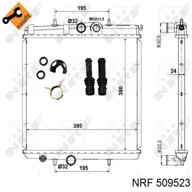 509523 NRF radiador