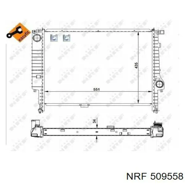 509558 NRF radiador refrigeración del motor