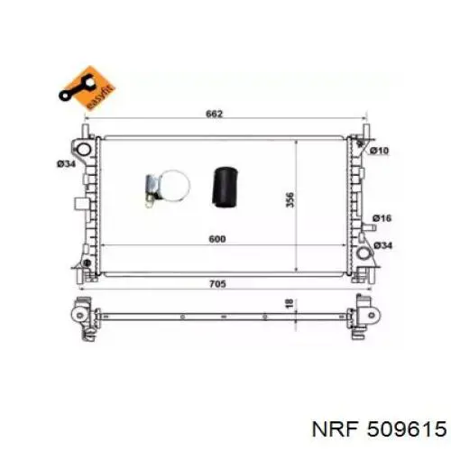 1552045 Kraft radiador refrigeración del motor