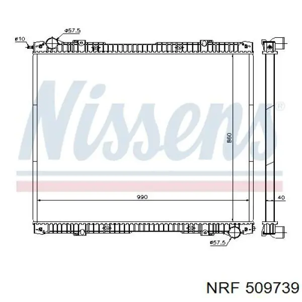 509739 NRF radiador refrigeración del motor