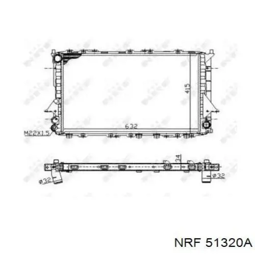 51320A NRF radiador refrigeración del motor