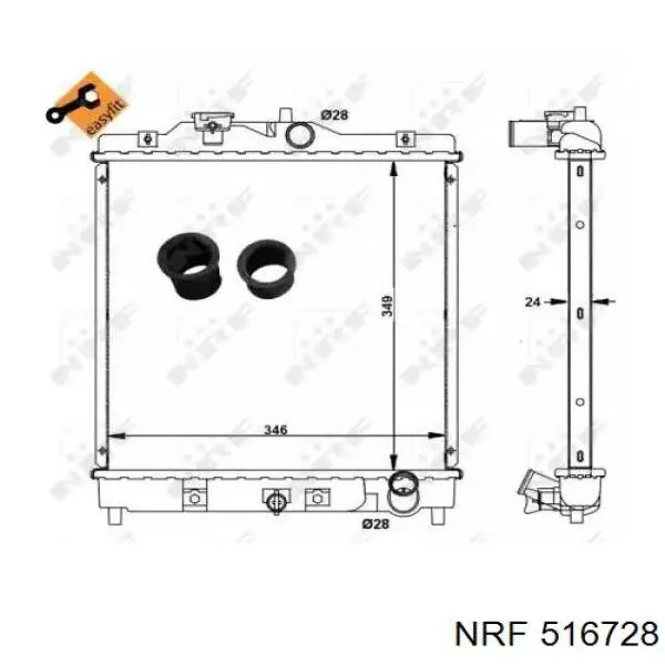 516728 NRF radiador refrigeración del motor