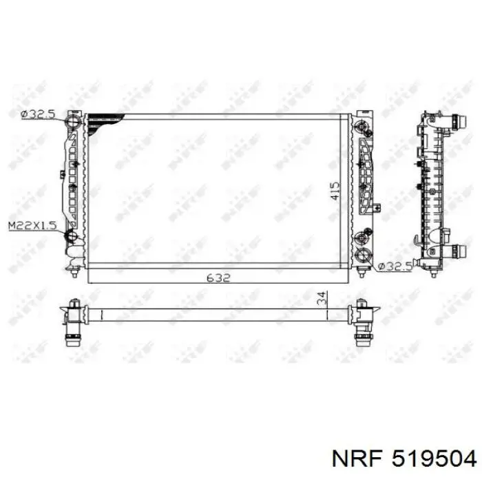 519504 NRF radiador
