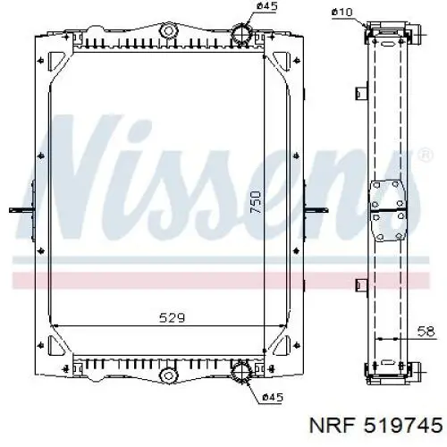 Radiador 509745 NRF