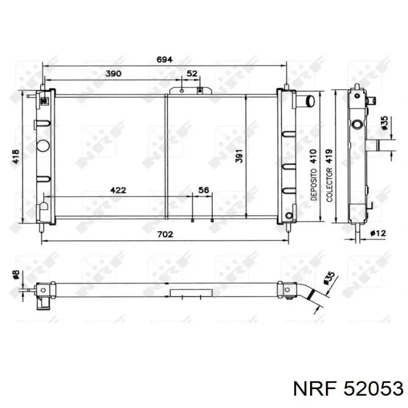 52053 NRF radiador refrigeración del motor