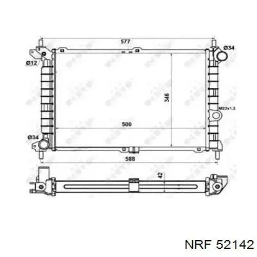 52142 NRF radiador refrigeración del motor