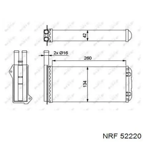 52220 NRF radiador de calefacción