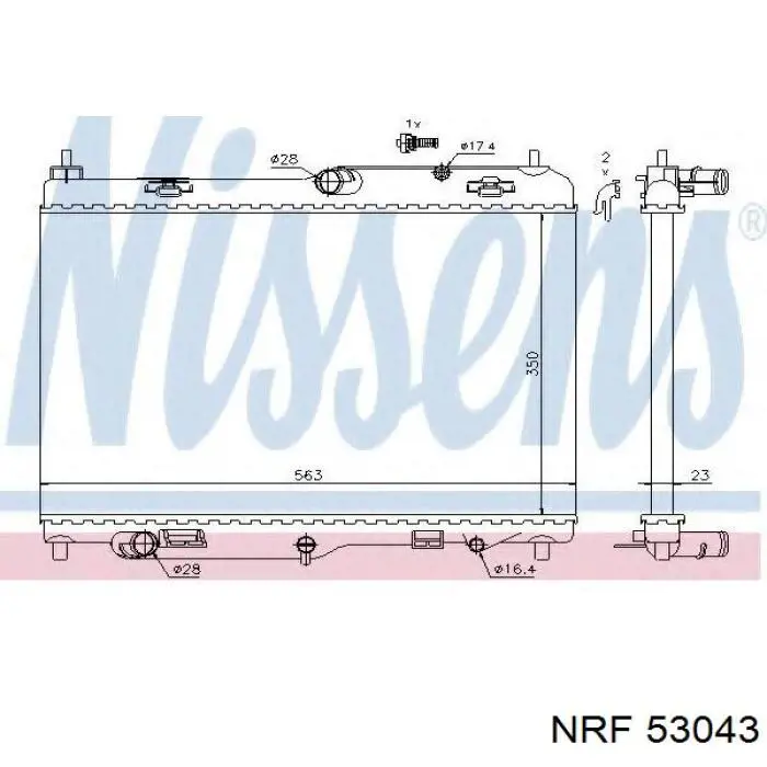 53043 NRF radiador refrigeración del motor