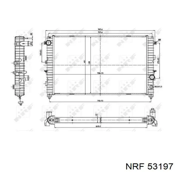 53197 NRF radiador refrigeración del motor