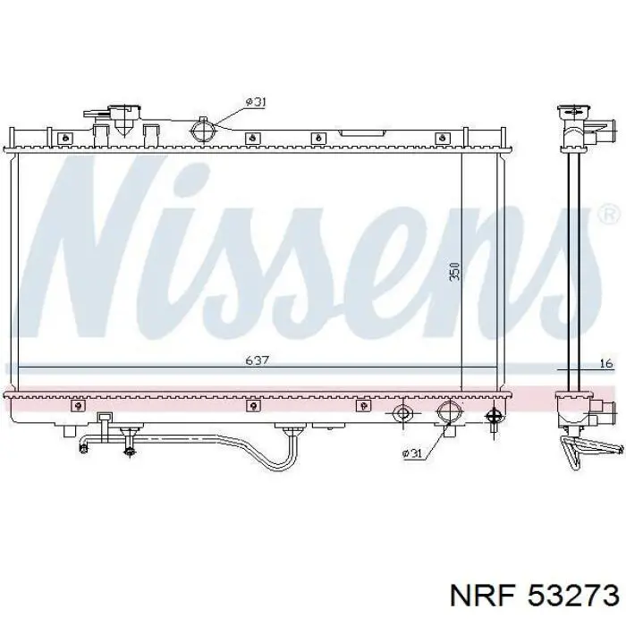 53273 NRF radiador refrigeración del motor