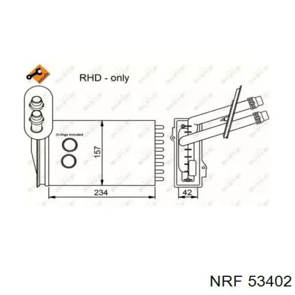 53402 NRF radiador de calefacción
