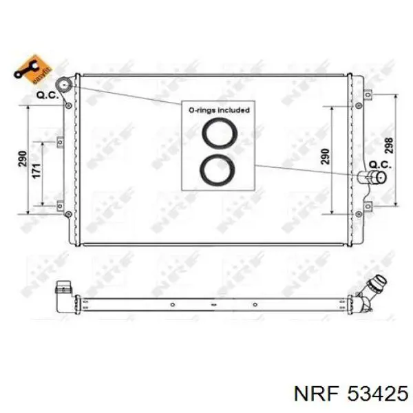 Água radiador NRF 53425 precio, desde 65,34 EUR