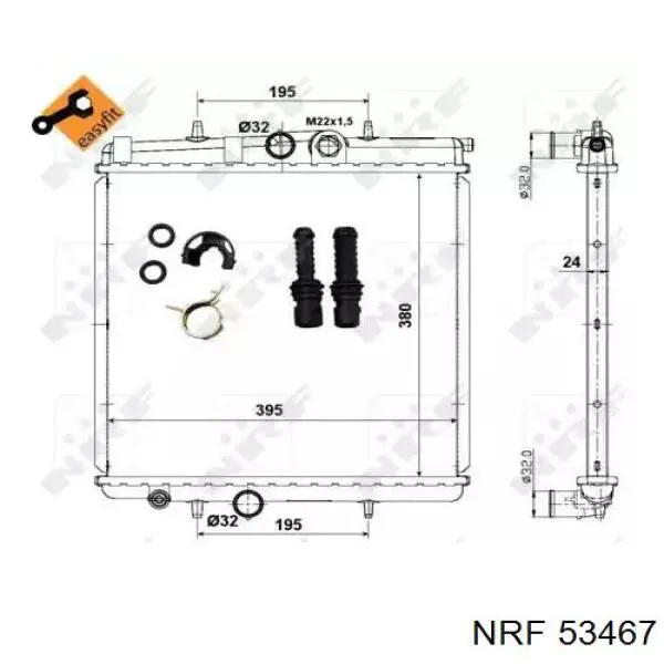 Radiador 1640046570 Toyota