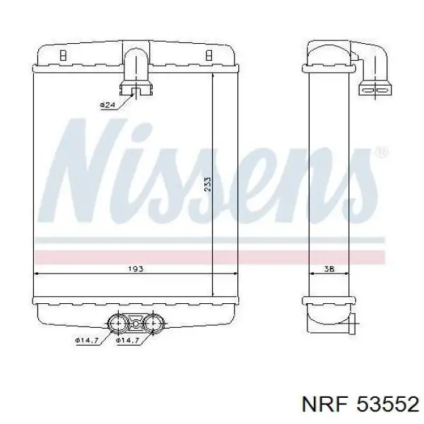 53552 NRF radiador de calefacción