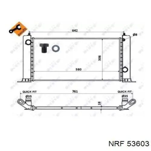 Radiador de água Fiat/Alfa/Lancia 0051735217