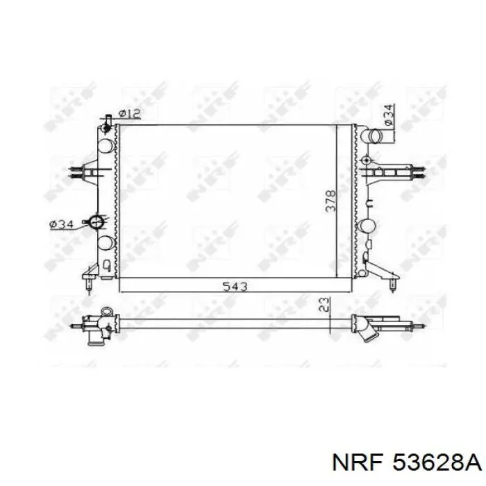 53628A NRF radiador refrigeración del motor