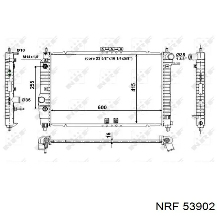 53902 NRF radiador refrigeración del motor