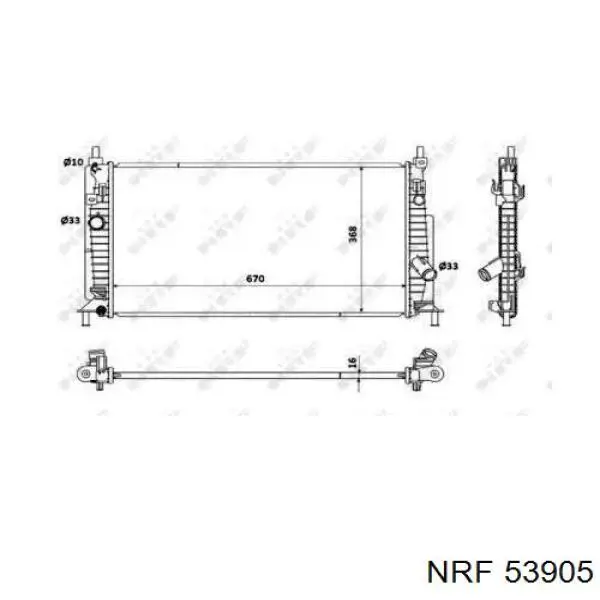 13100 TYC radiador refrigeración del motor