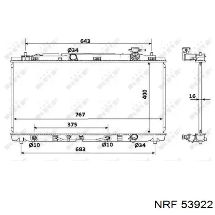 Comprar 53922 NRF Radiador de auto