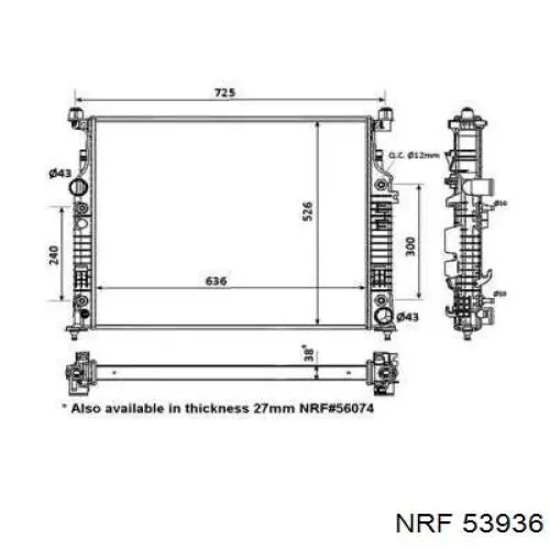 A2515000803 Mercedes radiador refrigeración del motor