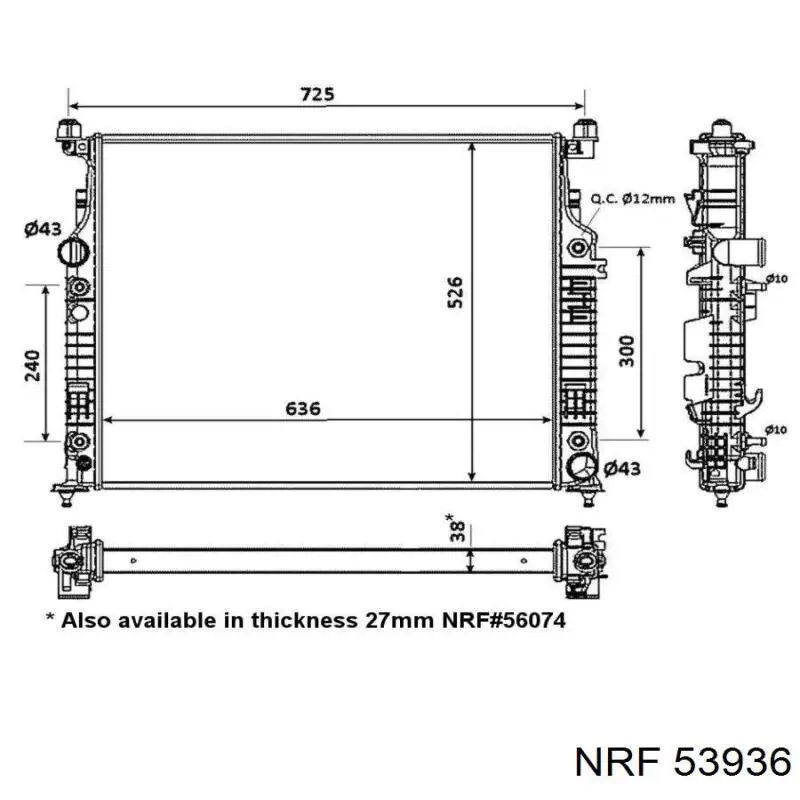 Comprar 53936 NRF Radiador de auto