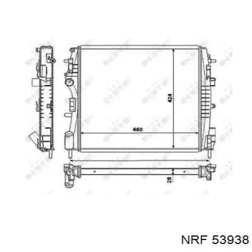 53938 NRF radiador refrigeración del motor