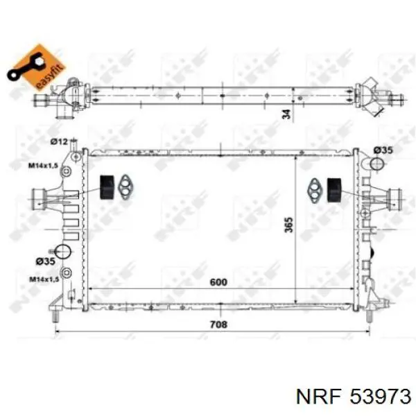 Radiador de água NRF 53973
