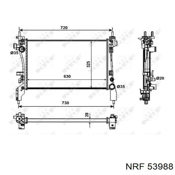 709-0021-R TYC radiador refrigeración del motor