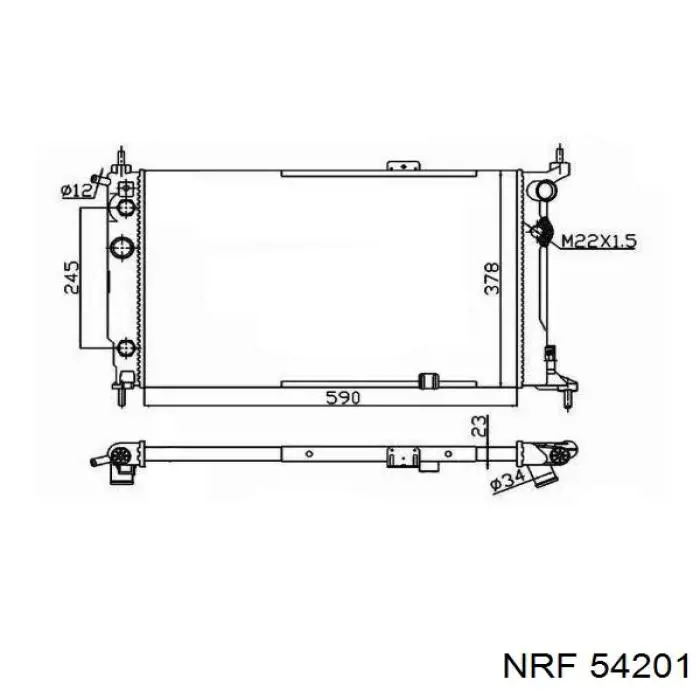 52455010 Opel radiador refrigeración del motor