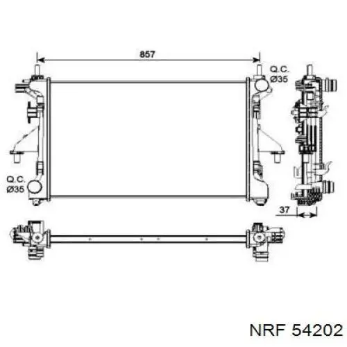 Água radiador NRF 54202 precio, desde 114,57 EUR