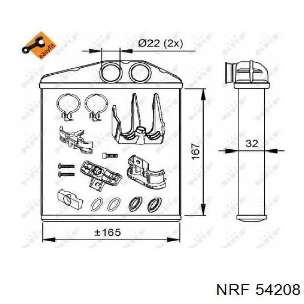 54208 NRF radiador de calefacción