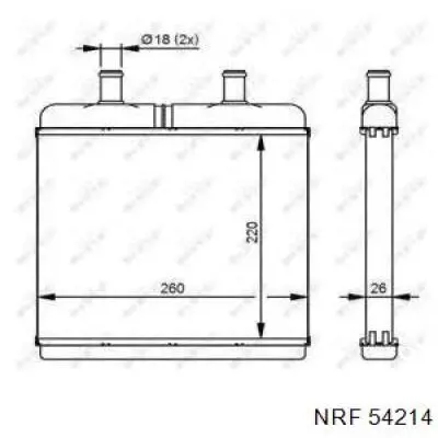 Radiador de calefacción NRF 54214 precio, desde 48,39 EUR