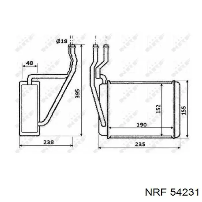 54231 NRF radiador de calefacción