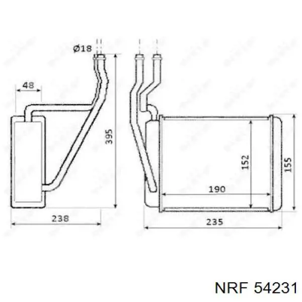 Radiador de calefacción NRF 54231 precio, desde 57,06 EUR