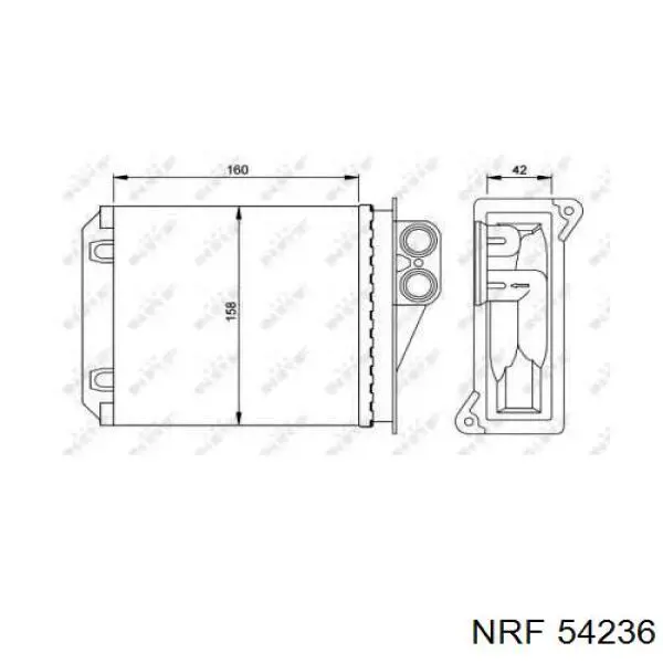 54236 NRF radiador de calefacción trasero