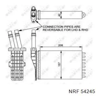 Radiador calefacción 54245 NRF