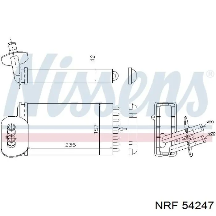 54247 NRF Radiador interior