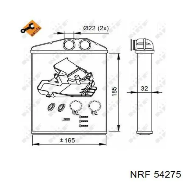 Radiador de calefacción NRF 54275 precio, desde 45,01 EUR