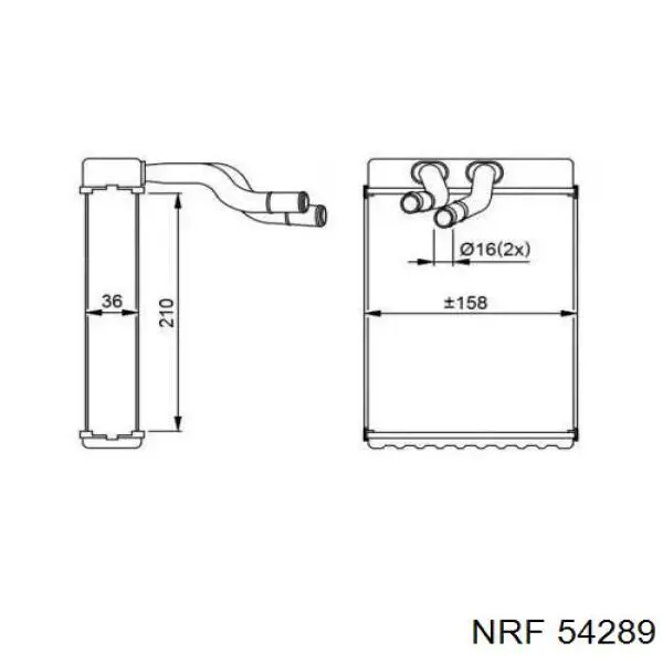 Radiador de calefacción NRF 54289 precio, desde 51,77 EUR