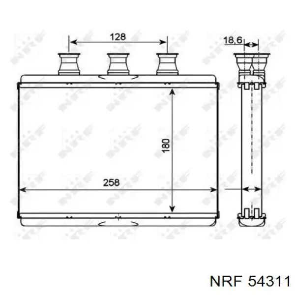 Radiador calefacción 54311 NRF
