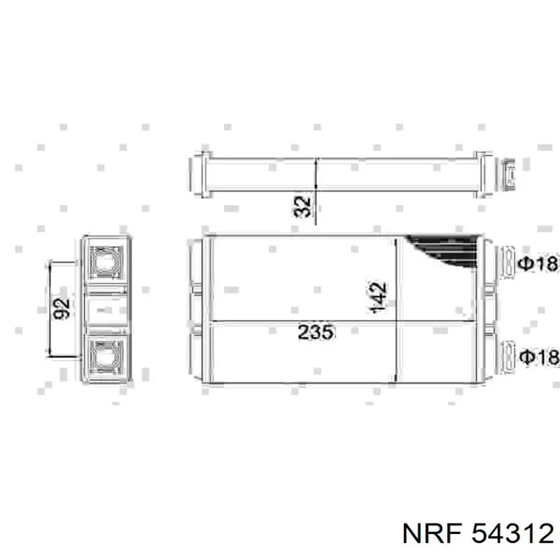54312 NRF Radiador interior