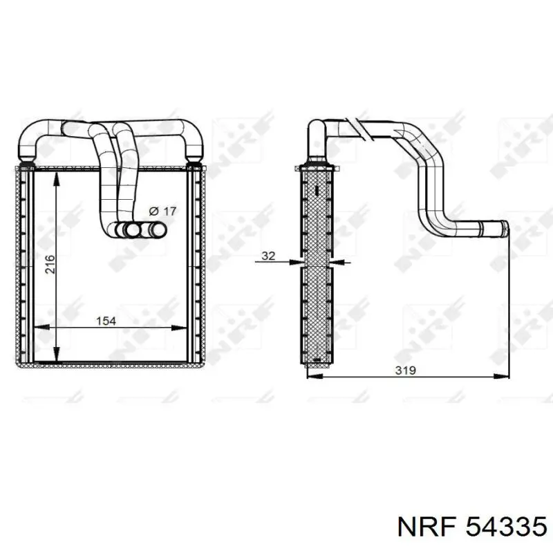 54335 NRF radiador de calefacción