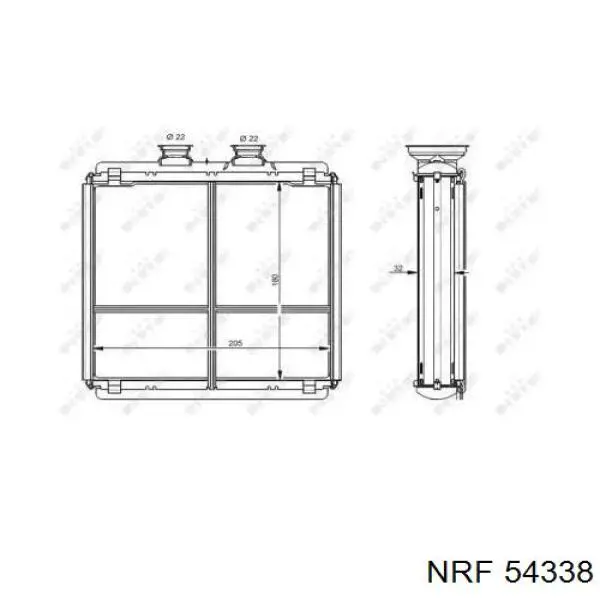 54338 NRF radiador de calefacción