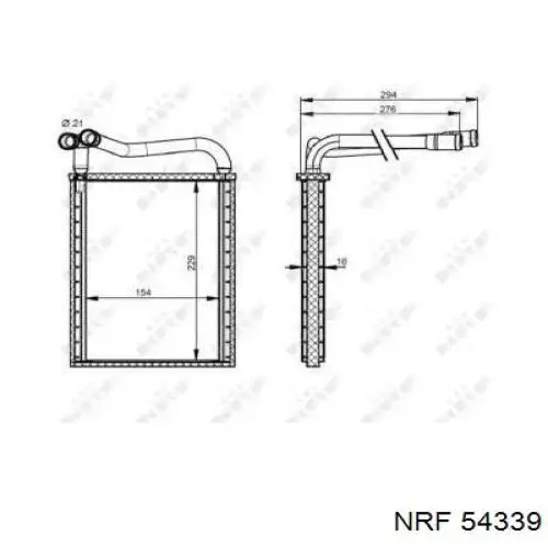 54339 NRF Radiador interior