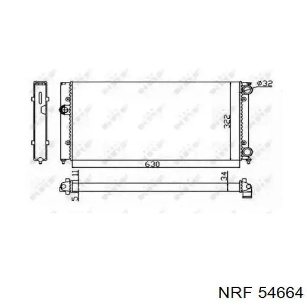 1H0121253D Market (OEM) radiador refrigeración del motor