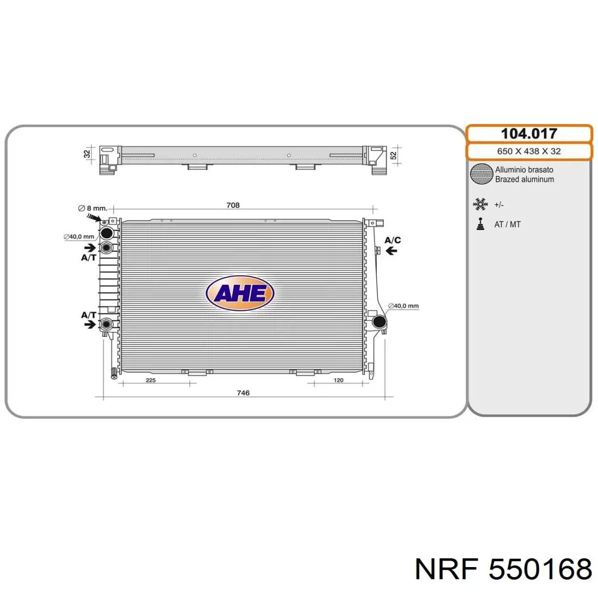 Comprar 550168 NRF Radiador adicional de refrigeración del motor