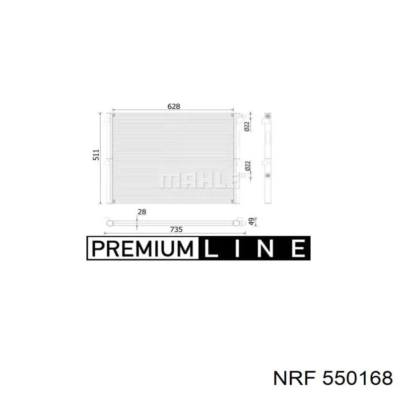 Radiador adicional de refrigeración del motor NRF 550168 precio, desde 253,38 EUR