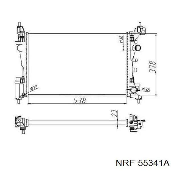 55341A NRF radiador refrigeración del motor