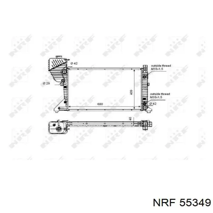 55349 NRF radiador